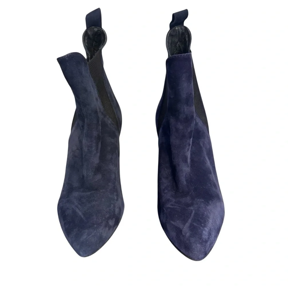 Girotti Navy Blue Suede with Red Bottom Boots Size 36